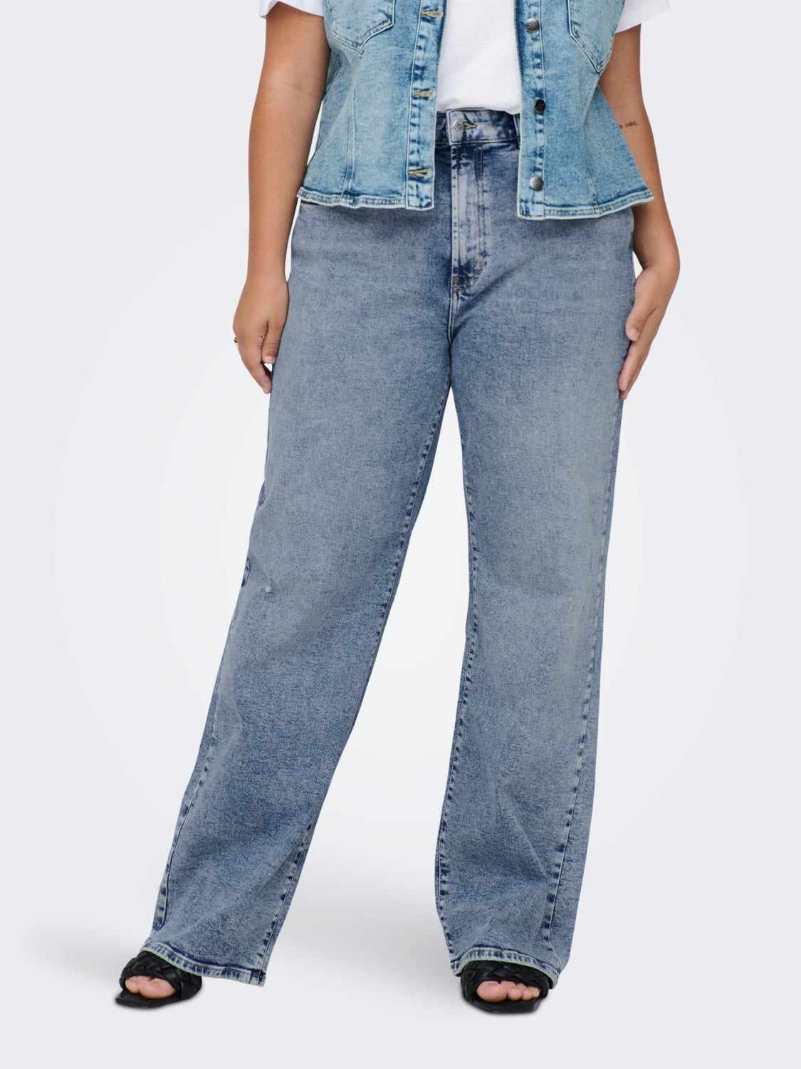 Curvy CARHope wide high waisted jeans