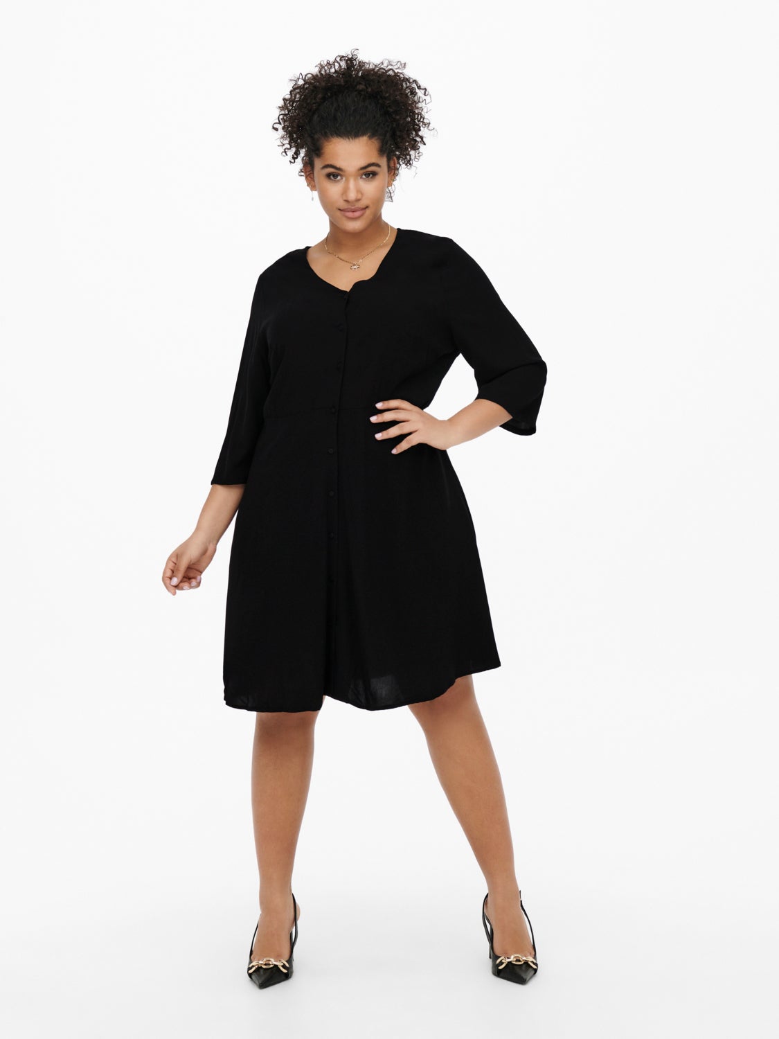 Curvy V-neck viscose Dress