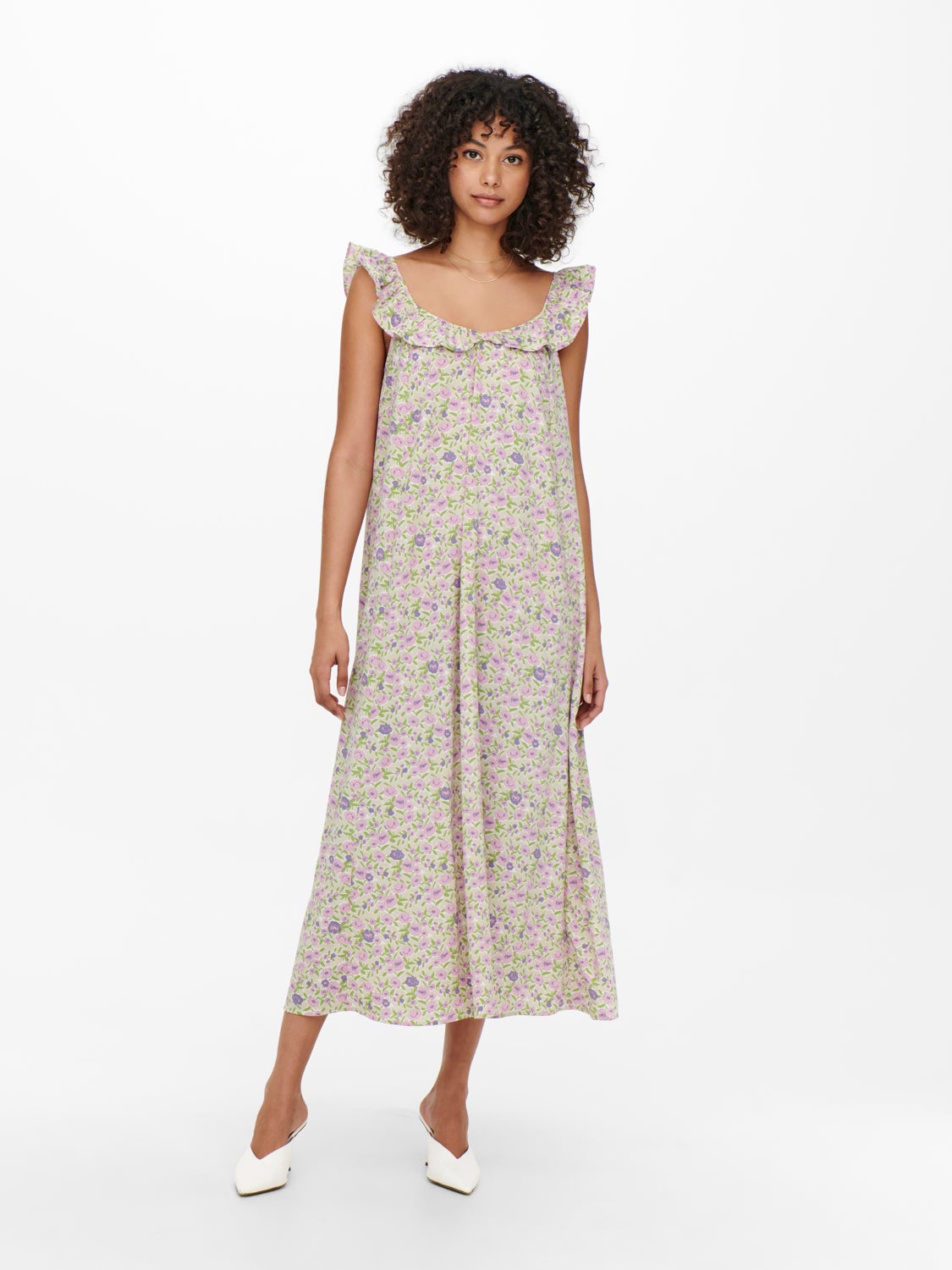 Frill strap Midi dress