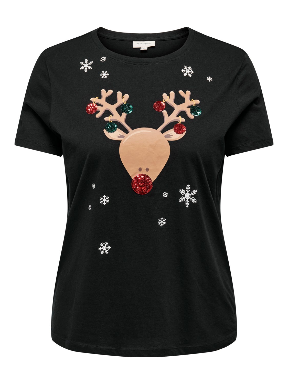 Curvy christmas detailed t-shirt