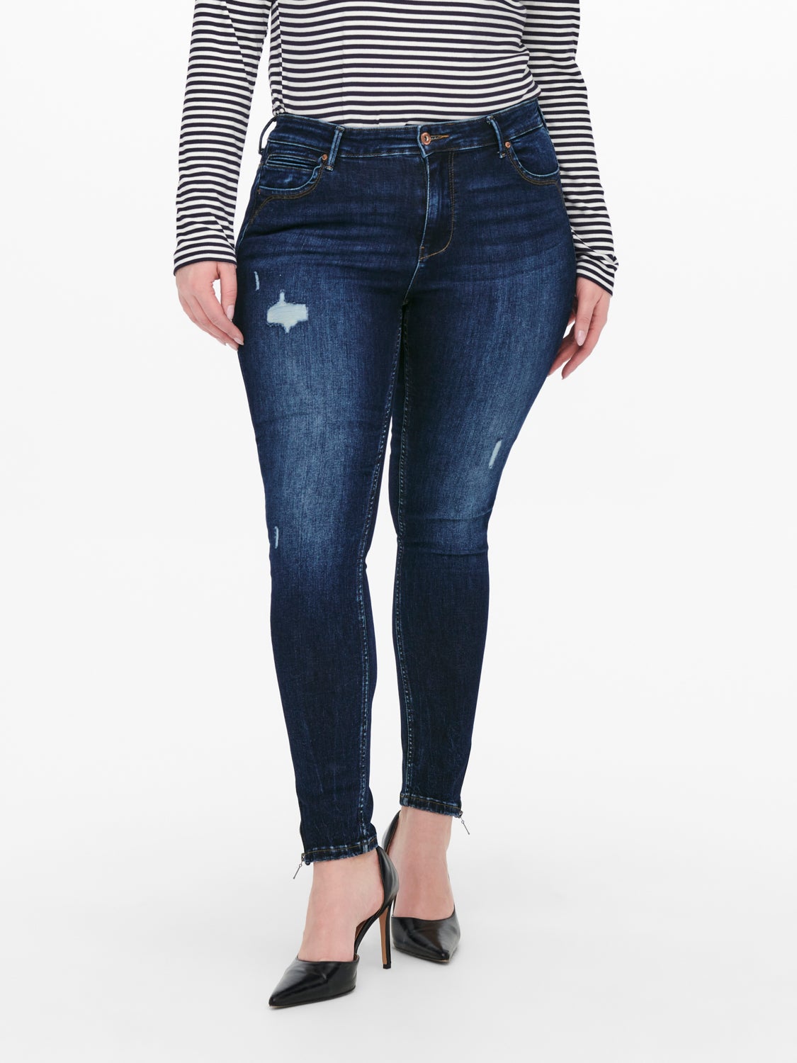 Curvy CARKarla Destroyed Ankle high waisted skinny jeans