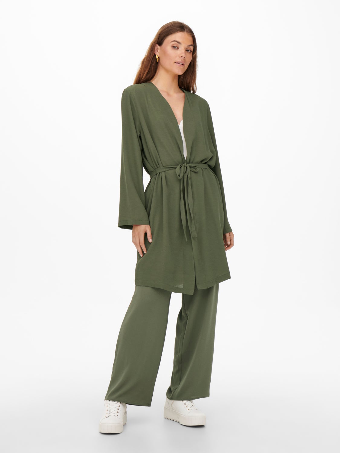 Cozigan with tie belt