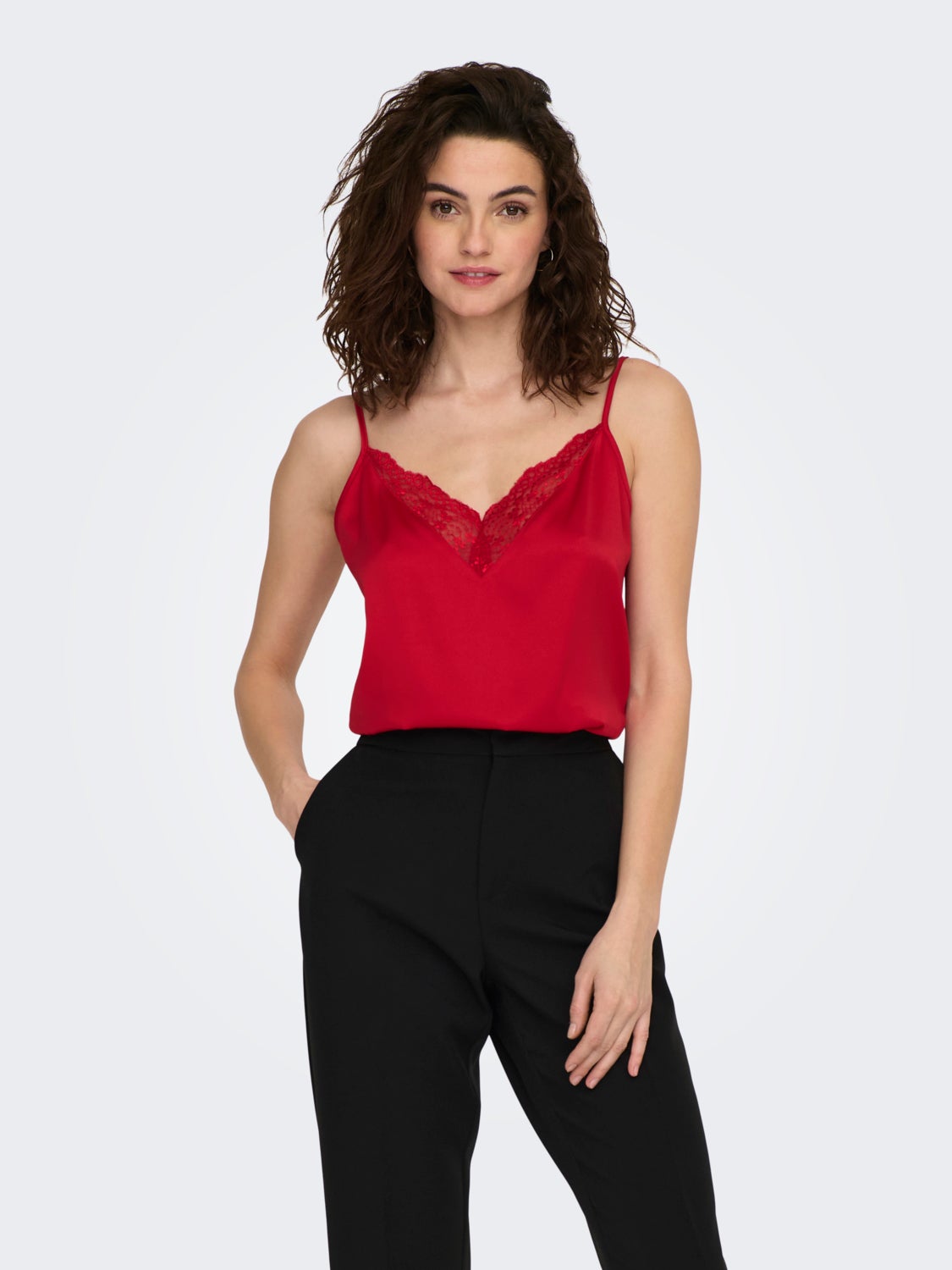 Singlet Top With Lace Details