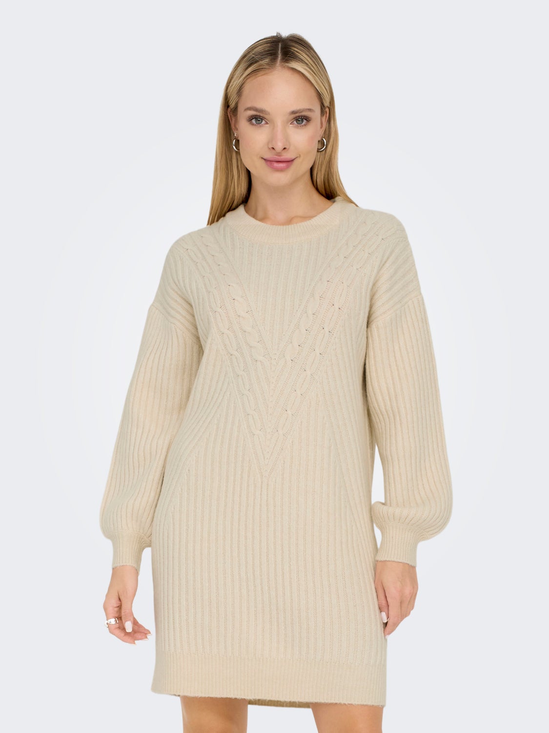Mini o-neck knitted dress