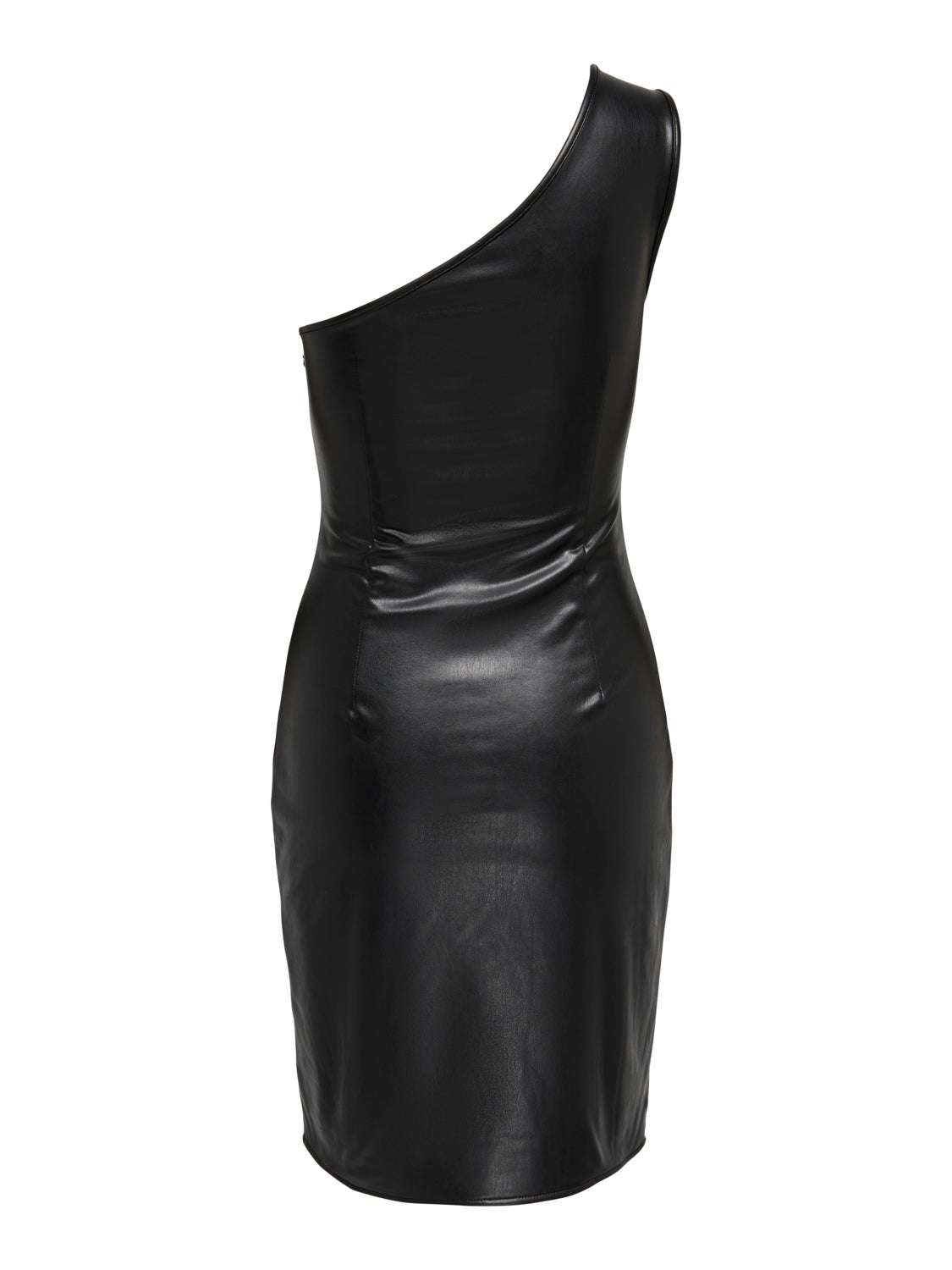 Faux Leather one shoulder Dress