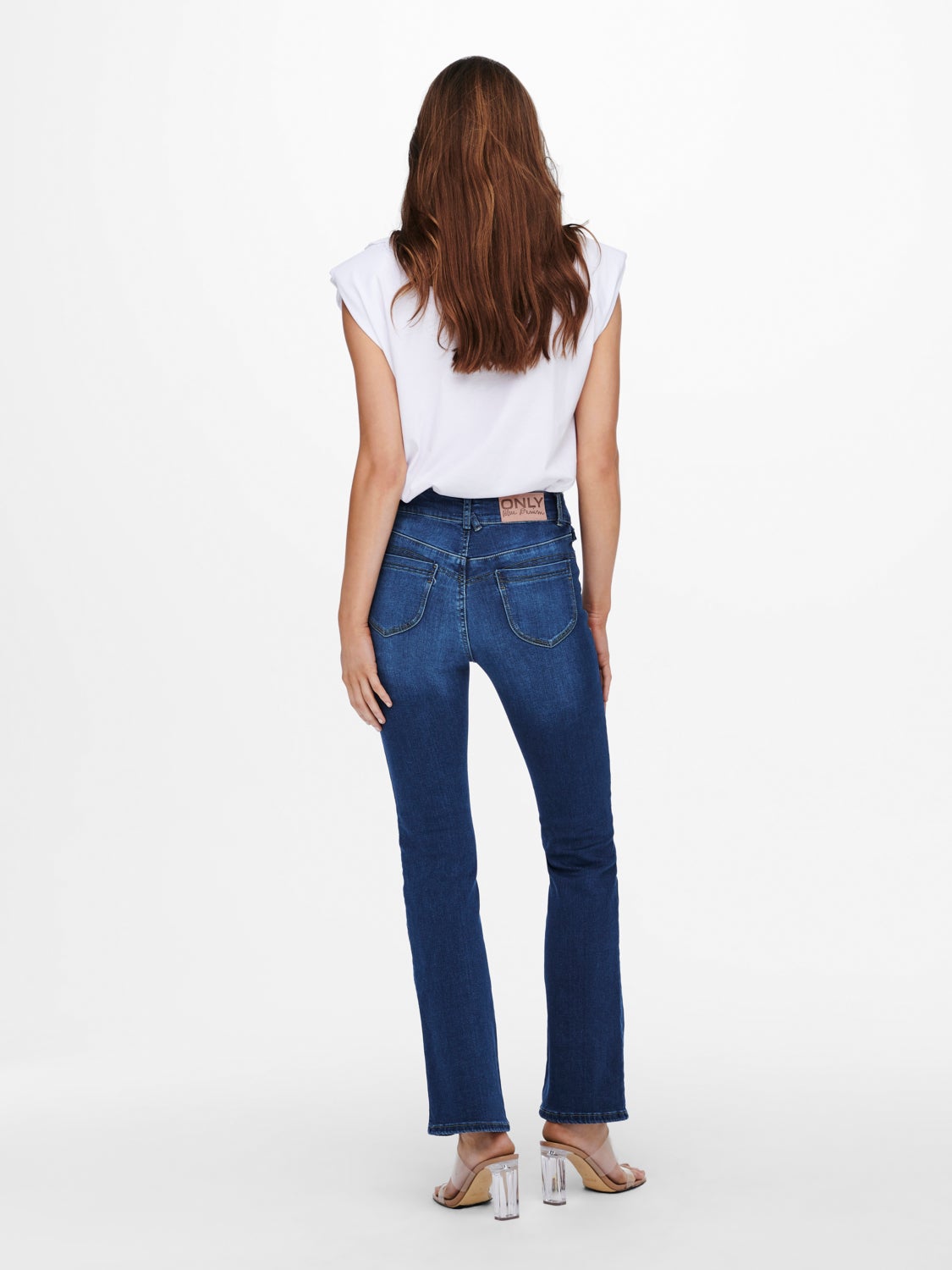 ONLEbba high waisted button Flared Jeans