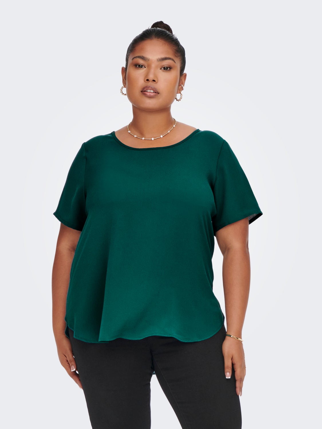 Curvy solid colored Short Sleeved Top