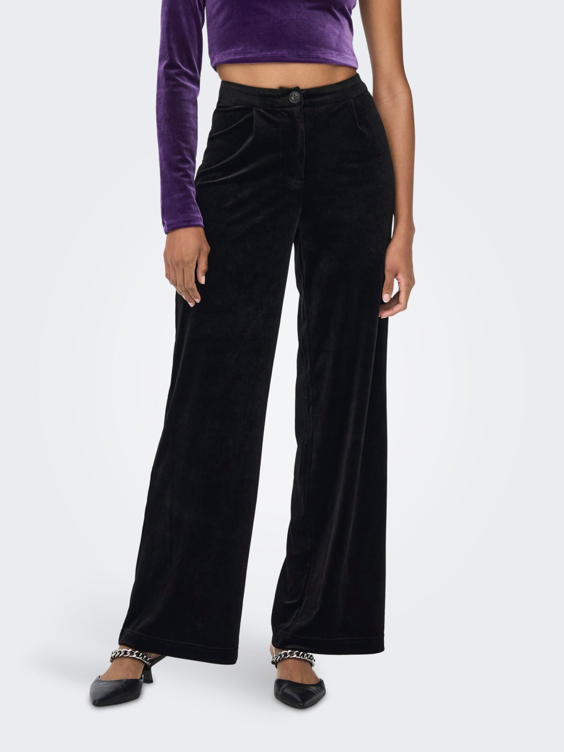High waist Velvet Trousers