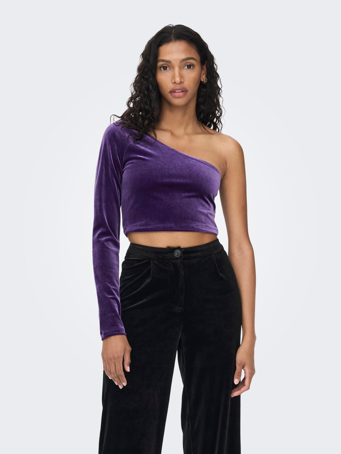 One shoulder Velvet Top