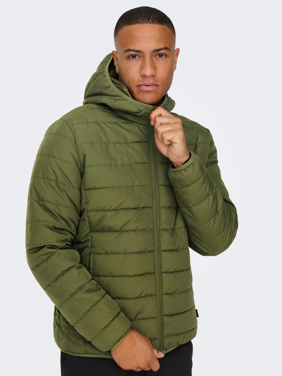 Quilted jacket with hood