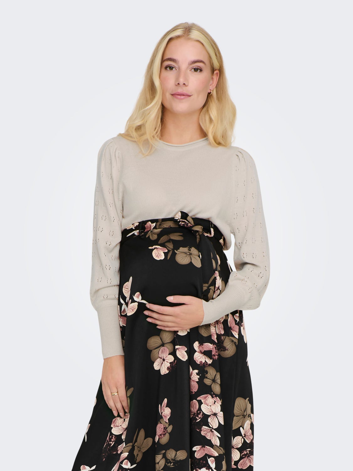 Mama puff sleeves Knitted Pullover