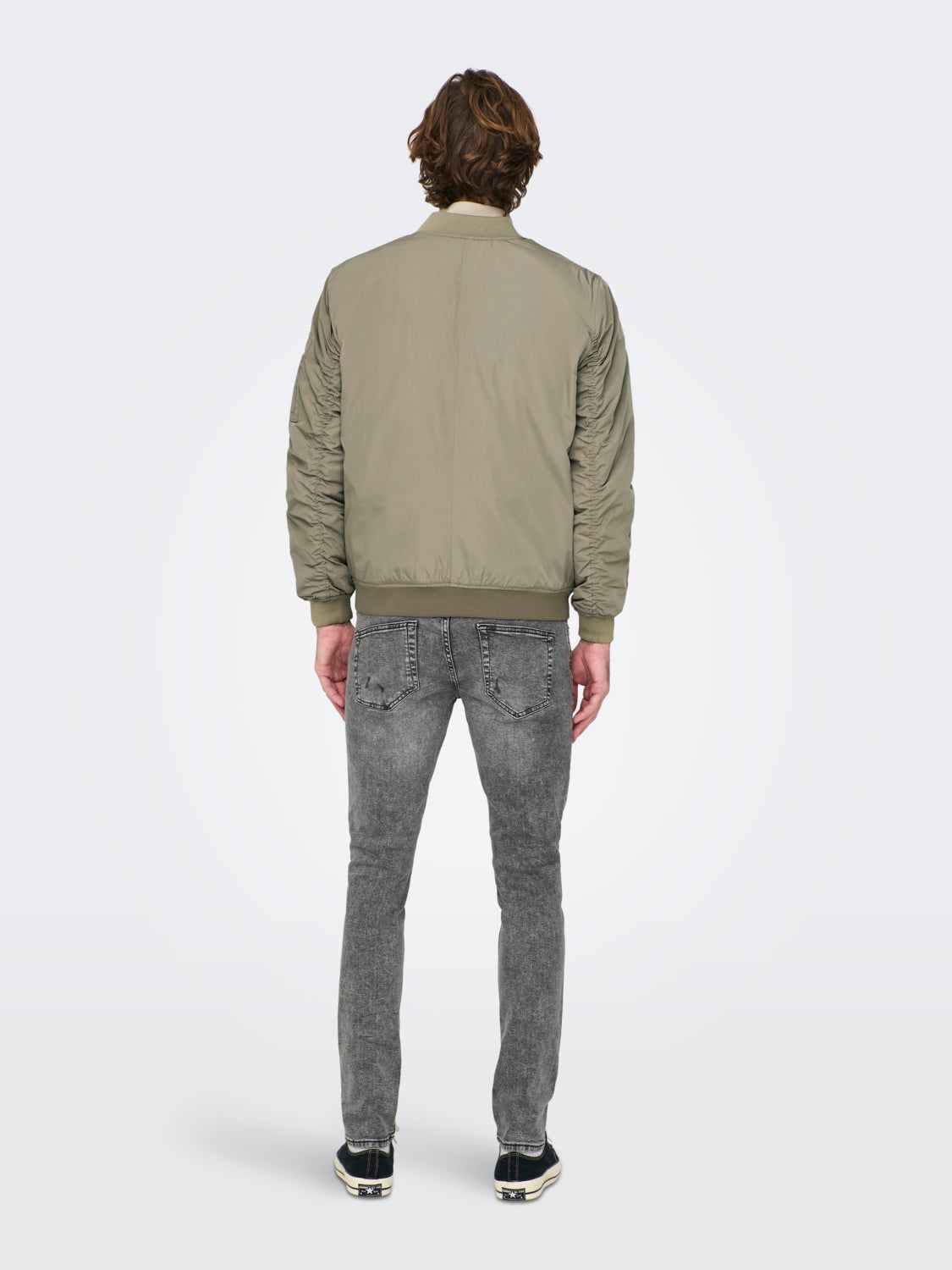 Solid color bomber jacket