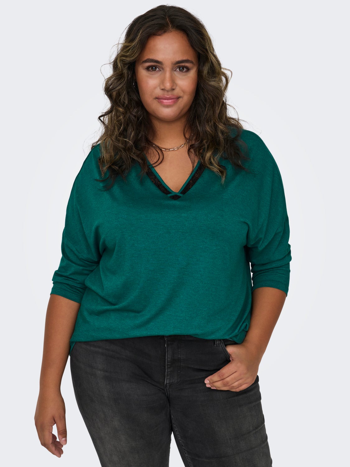 Curvy v-neck top