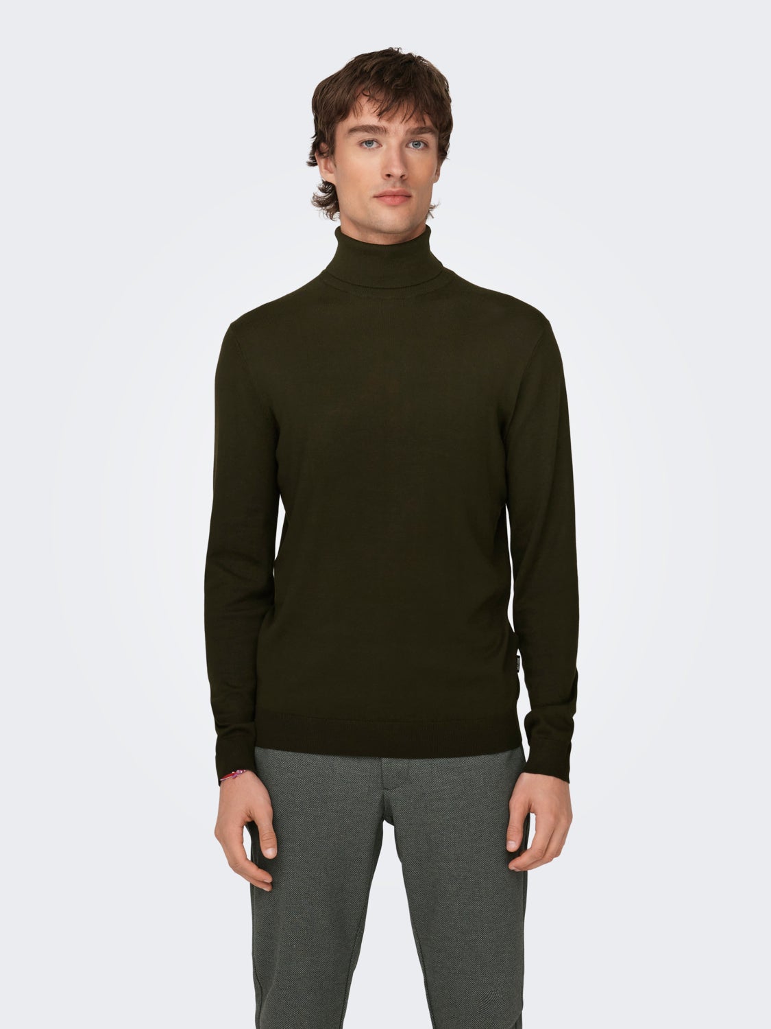 Roll neck knitted pullover