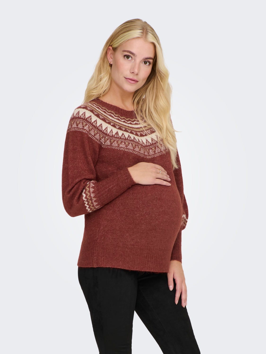 Mama Pattern Knitted Pullover