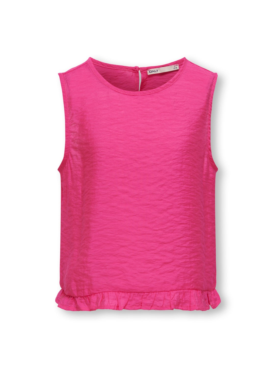 O-neck top with frill edge