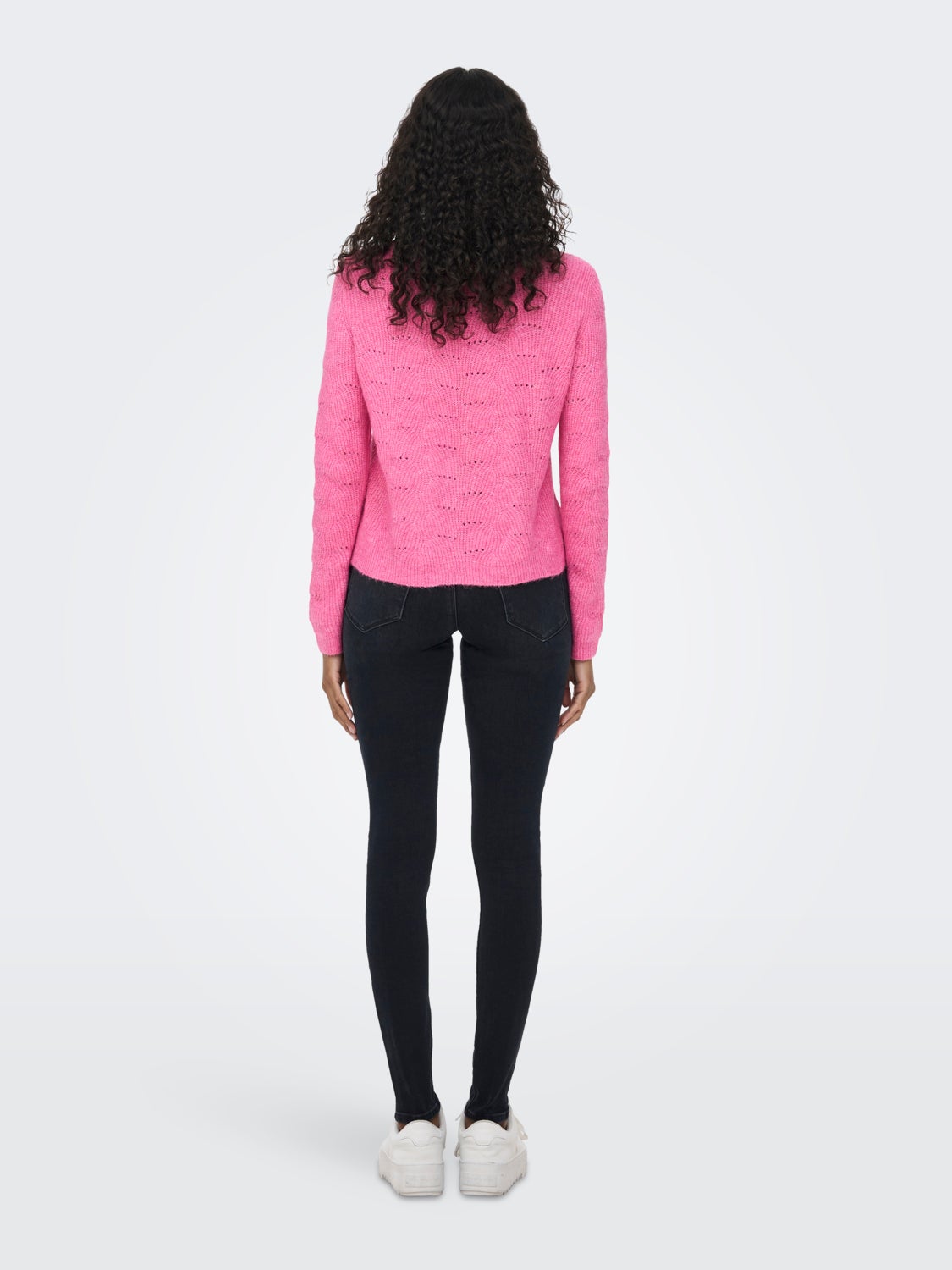 o-hals Solid colored Knitted Pullover