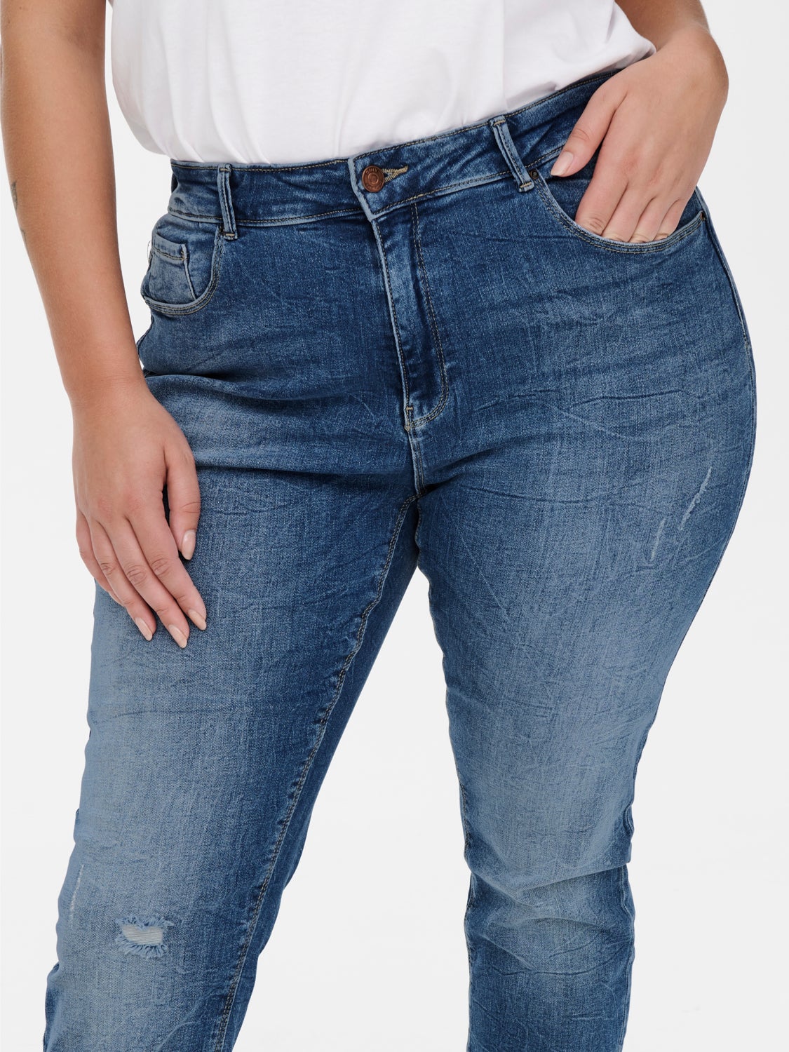 Curvy CARLaola straight fit high waisted jeans