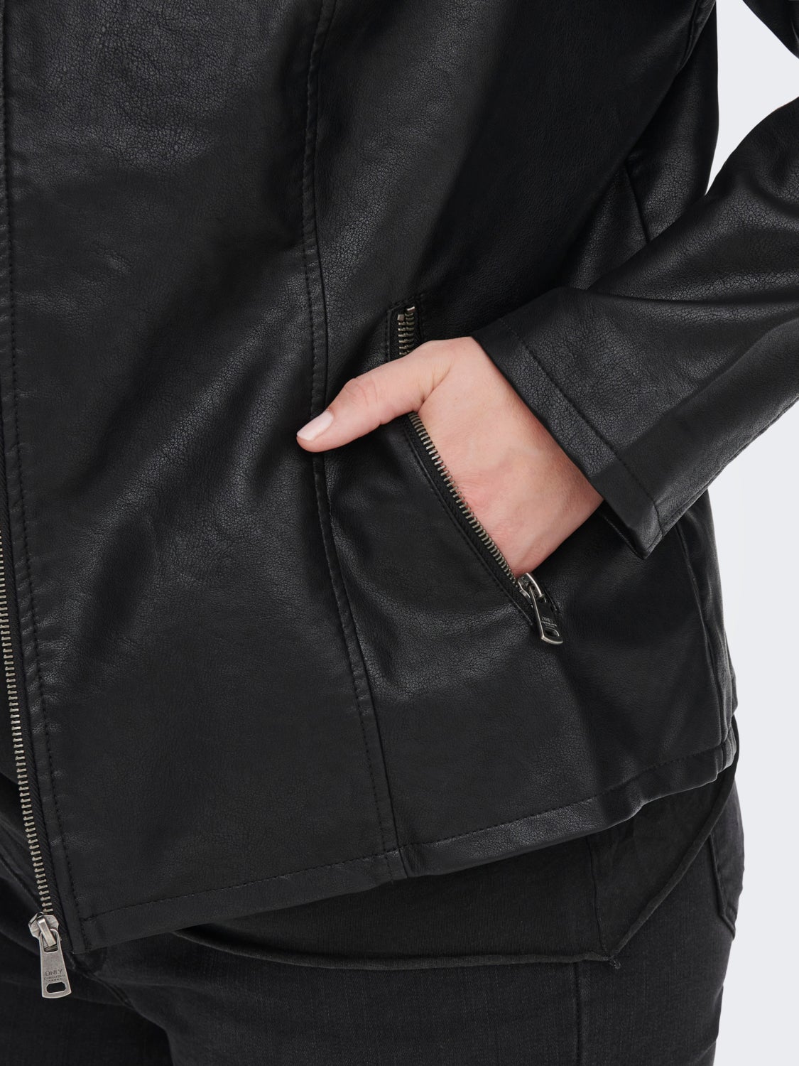 Curvy Faux Leather Jacket