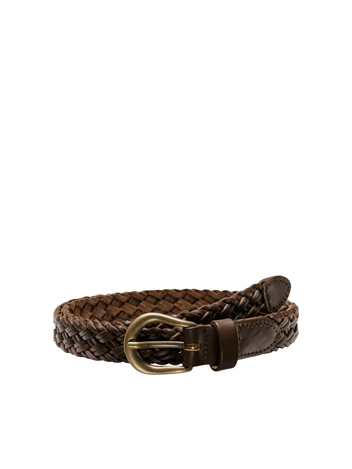 Braided leather belt