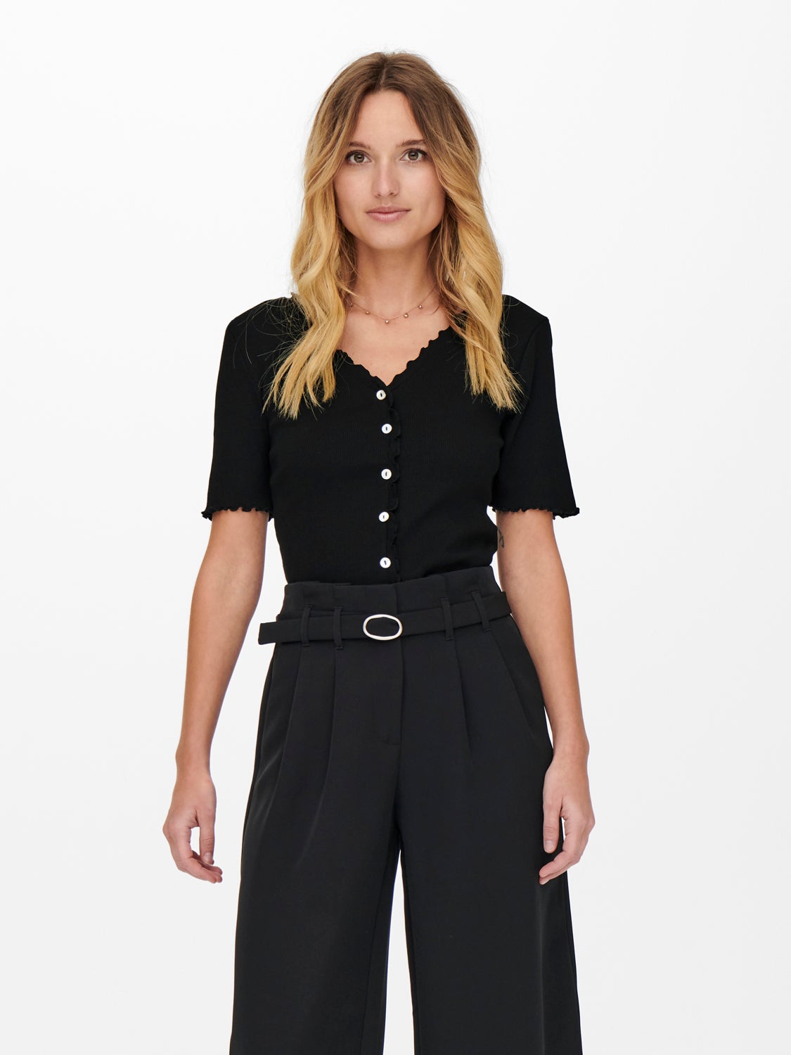 Short sleeved button Top