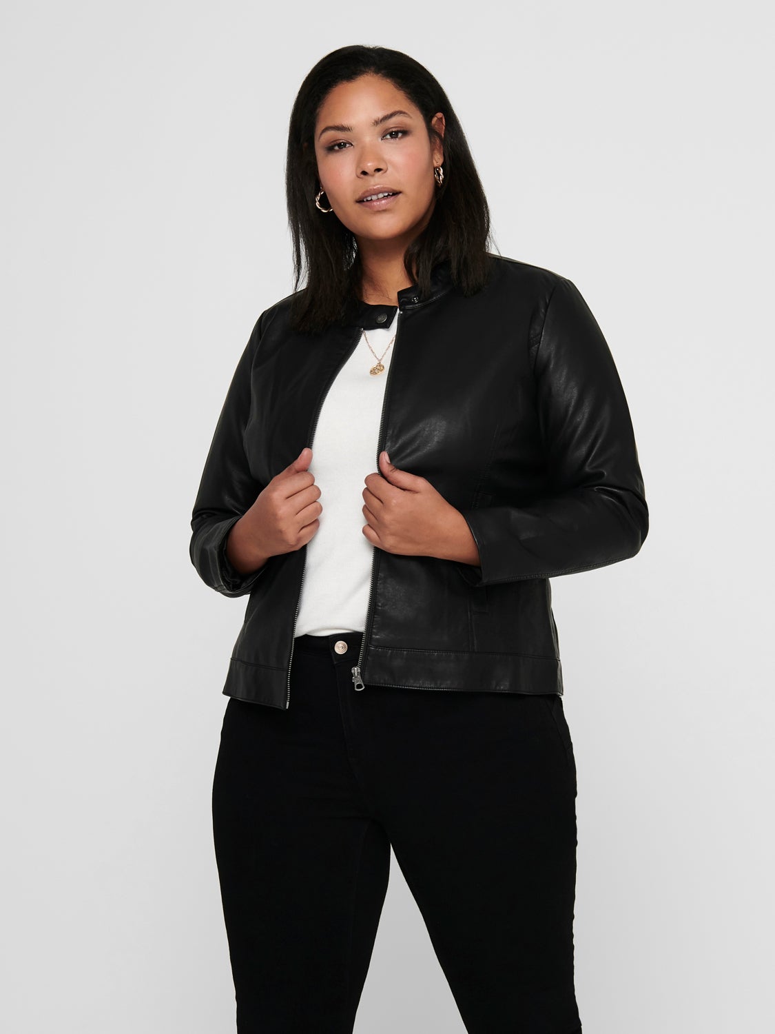 Curvy Faux Leather Jacket