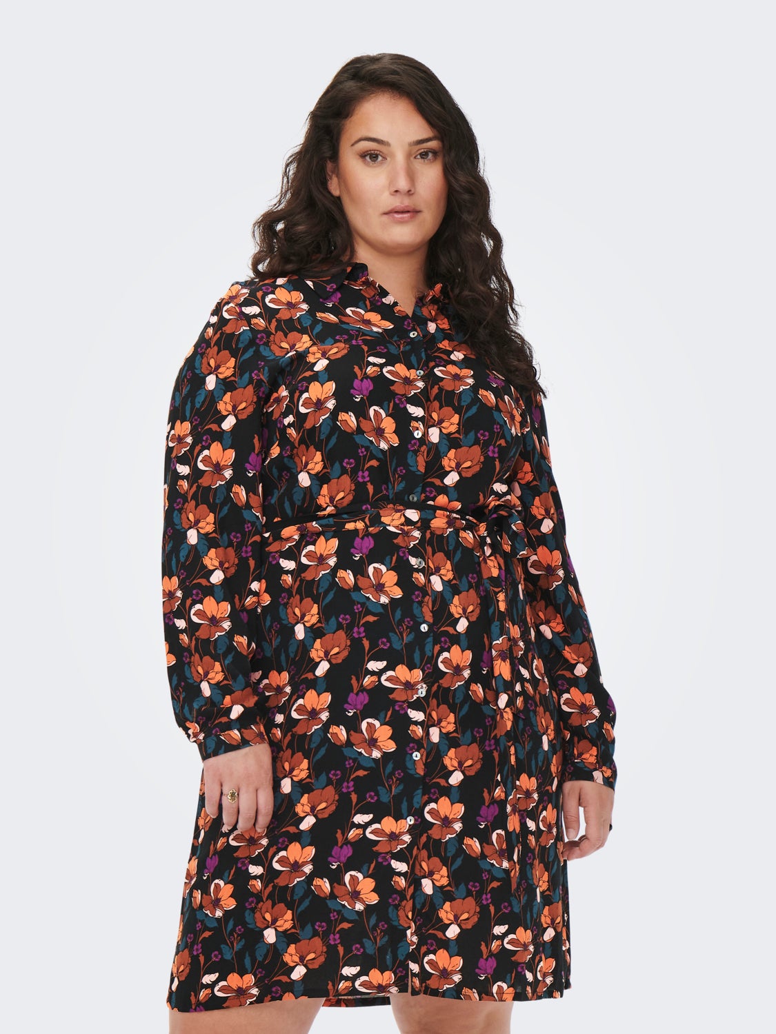 Curvy patterned Shirt dress