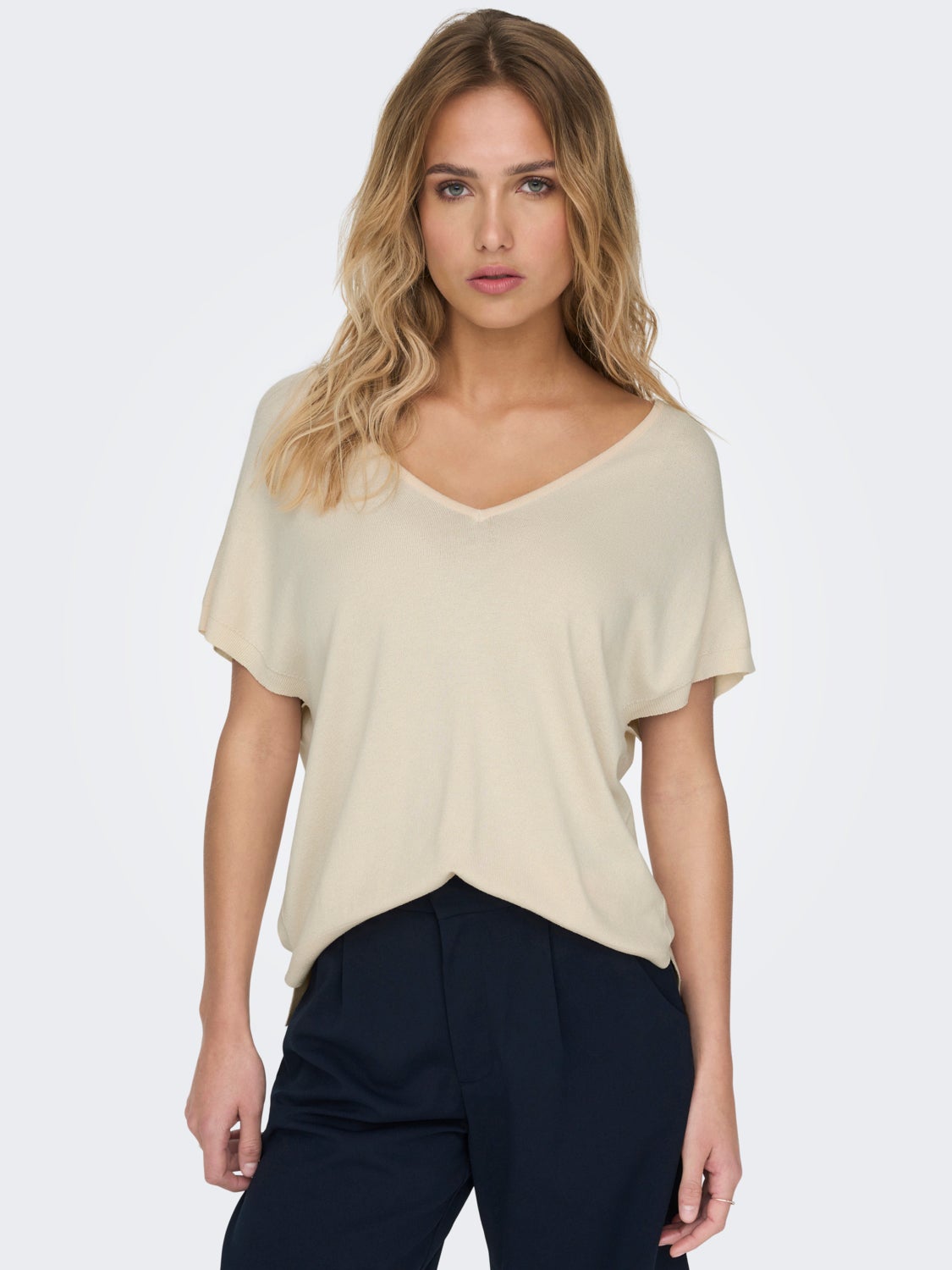 Loose Fit V-Neck Top