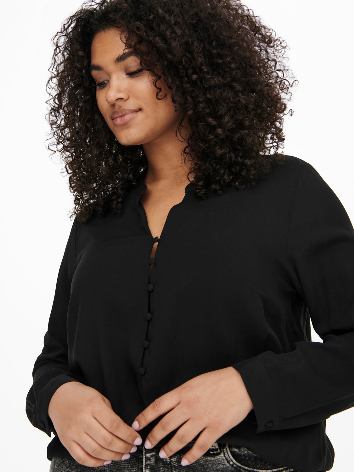 Curvy viscose Long Sleeved Top