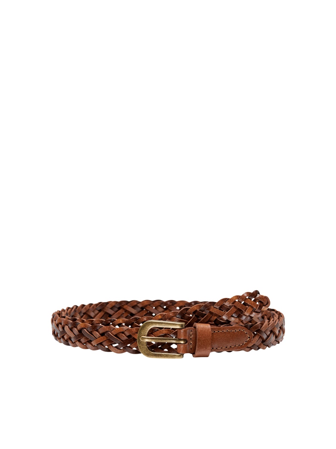 Braided leather belt