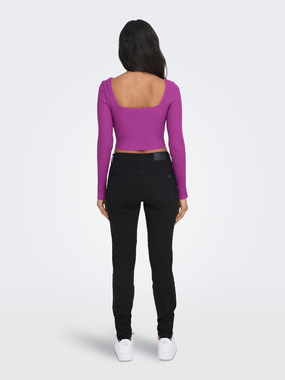 Knitted top with square neck