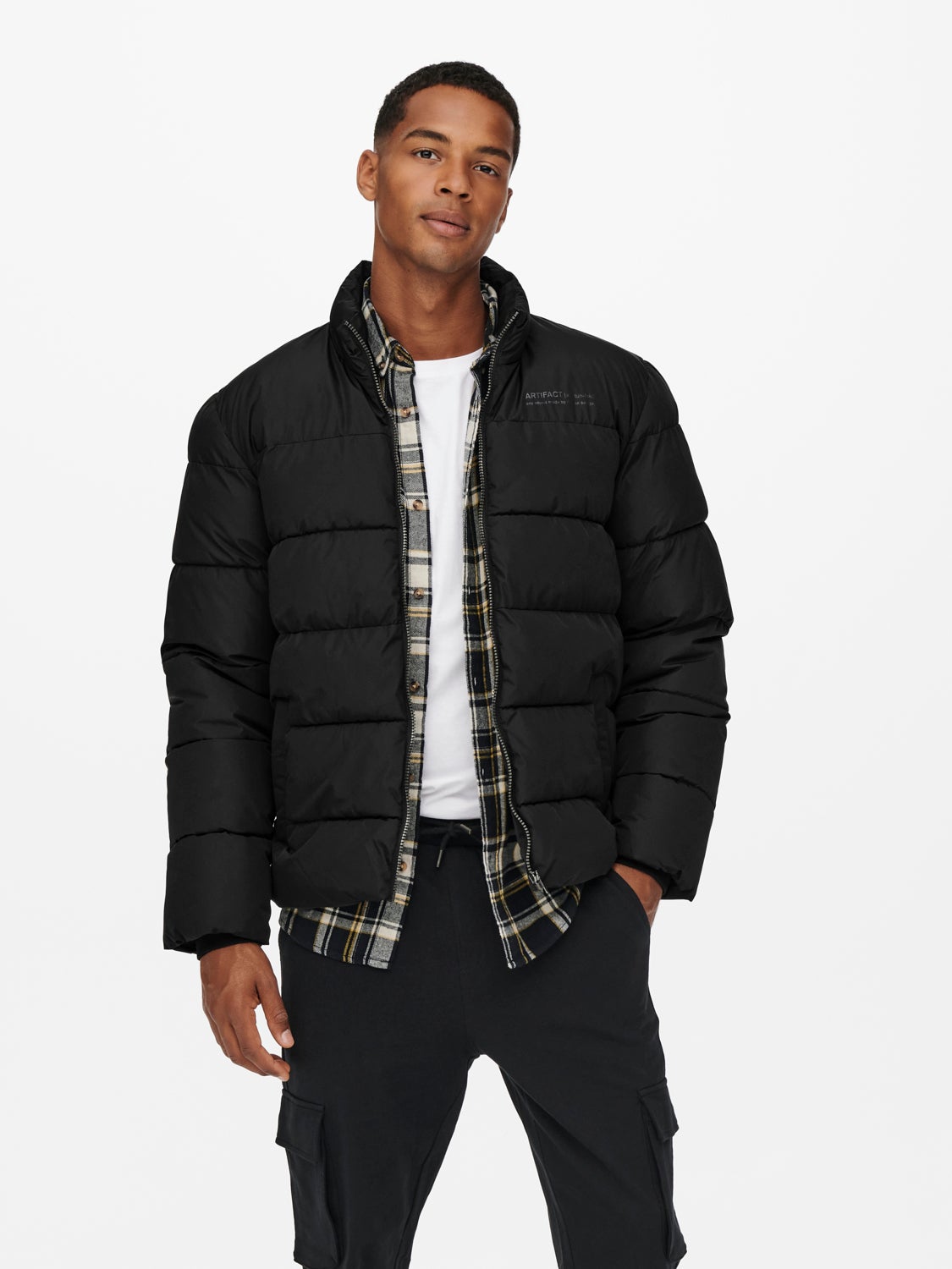 Quilted High Neck Jacket