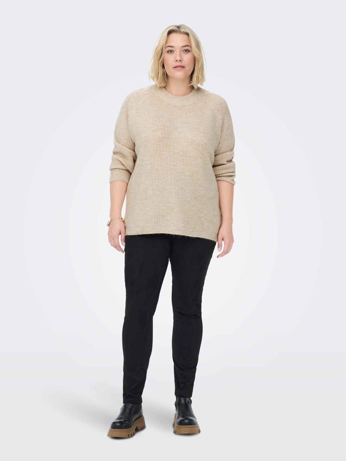 Curvy long sleeve Knitted Pullover