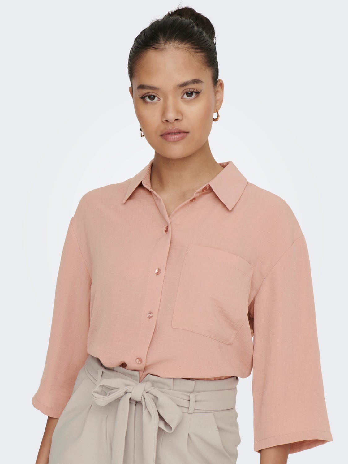 Loose Fit 3/4-Sleeves Shirt