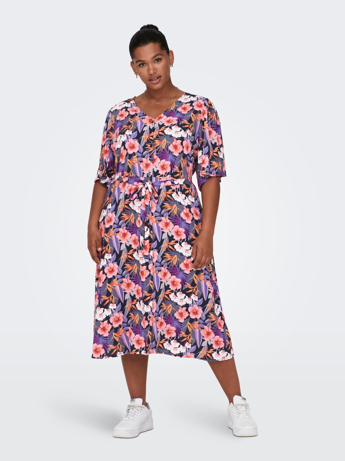 Curvy viscose printed dress