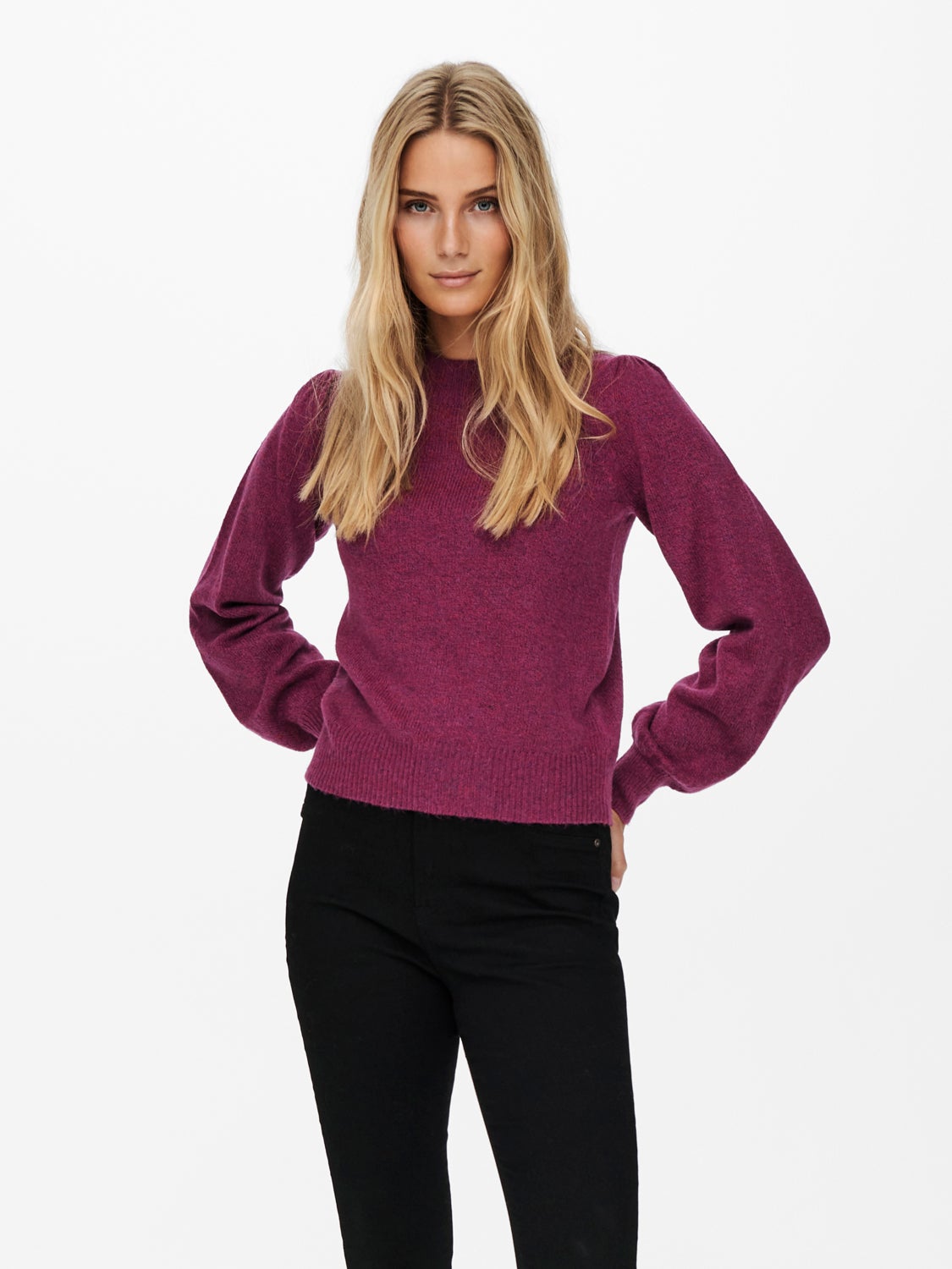High neck knitted pullover