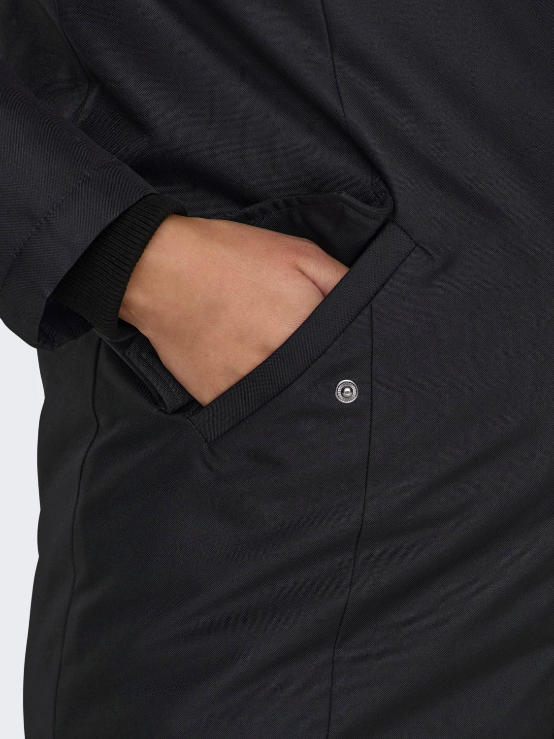 Hood with detachable faux fur edge Maternity Parka