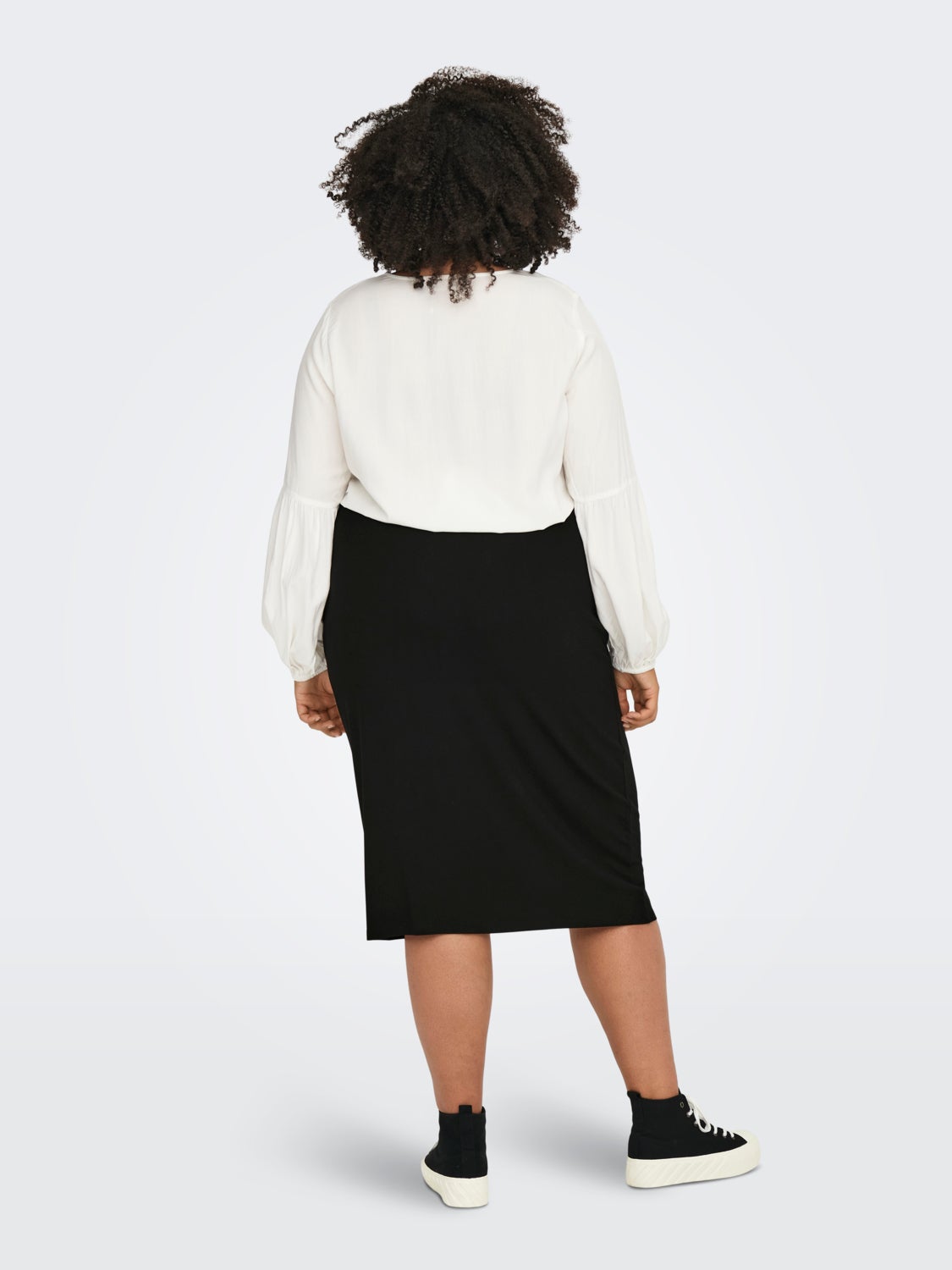 Curvy ruching midi skirt