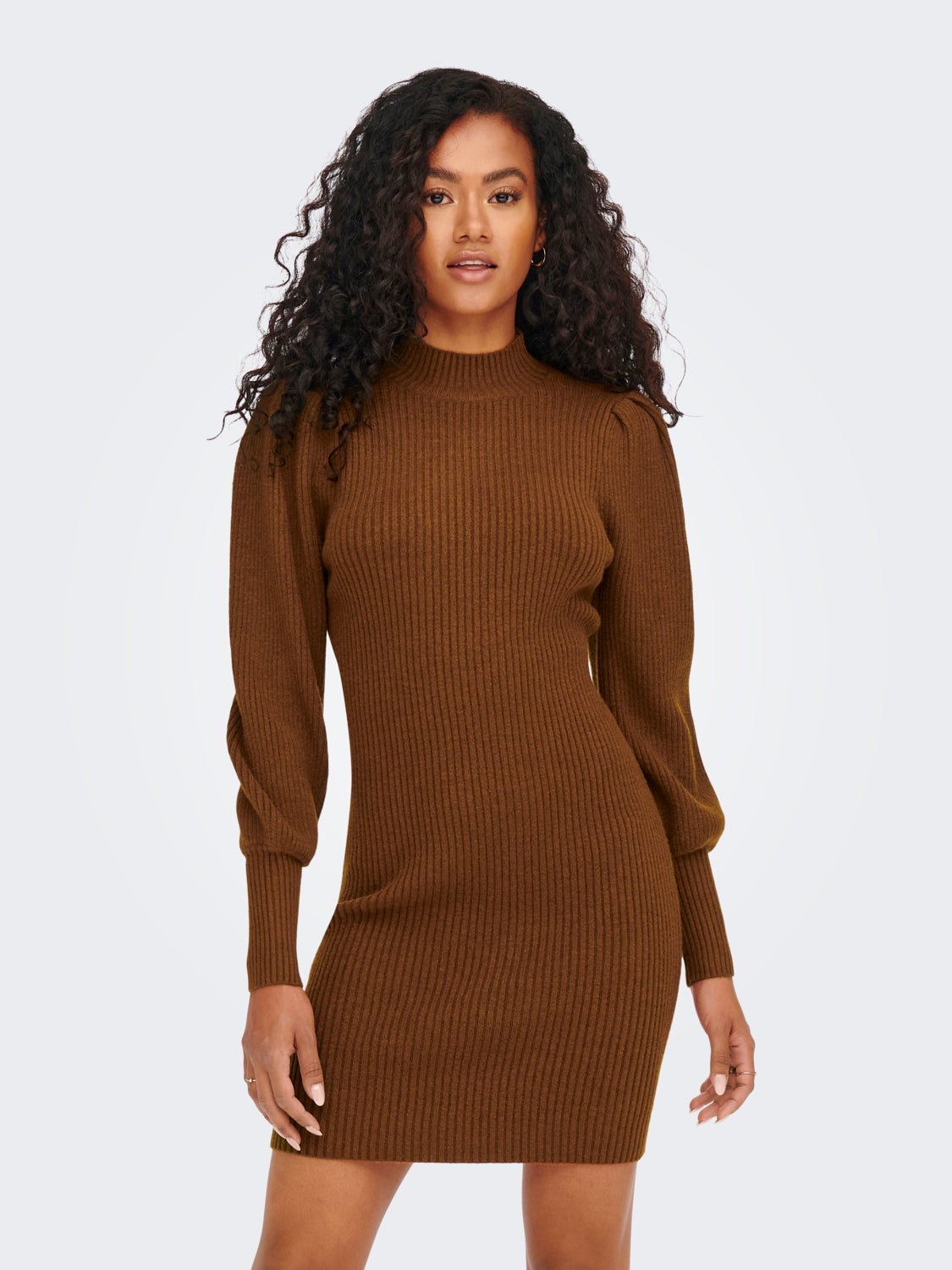 Mini knit dress with long sleeves