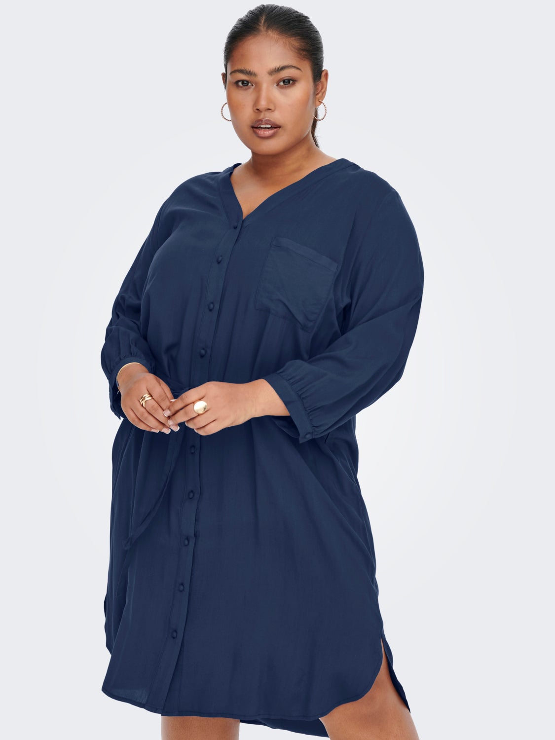 Curvy viscose Shirt dress