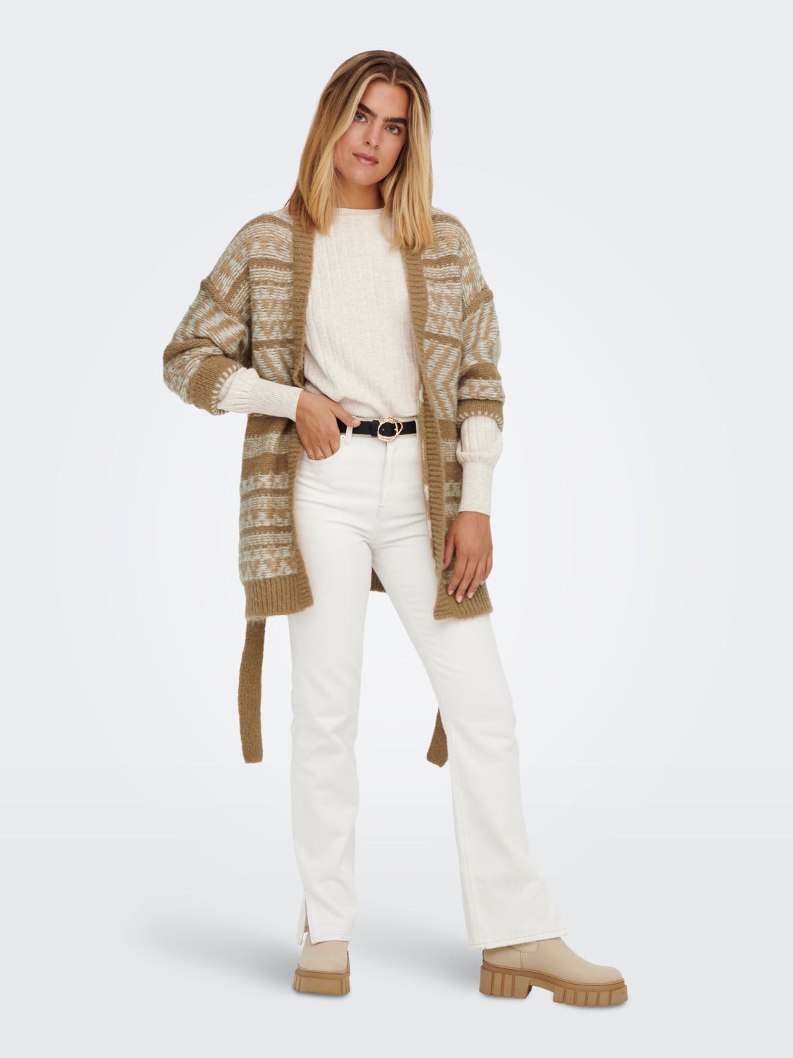 Long belted Knitted Cardigan