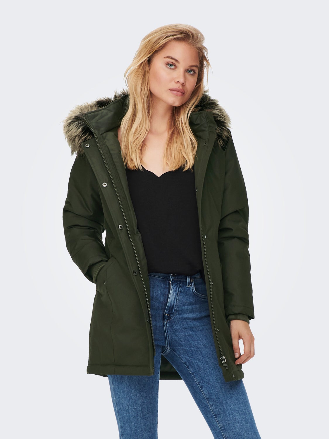 Solid Parka coat
