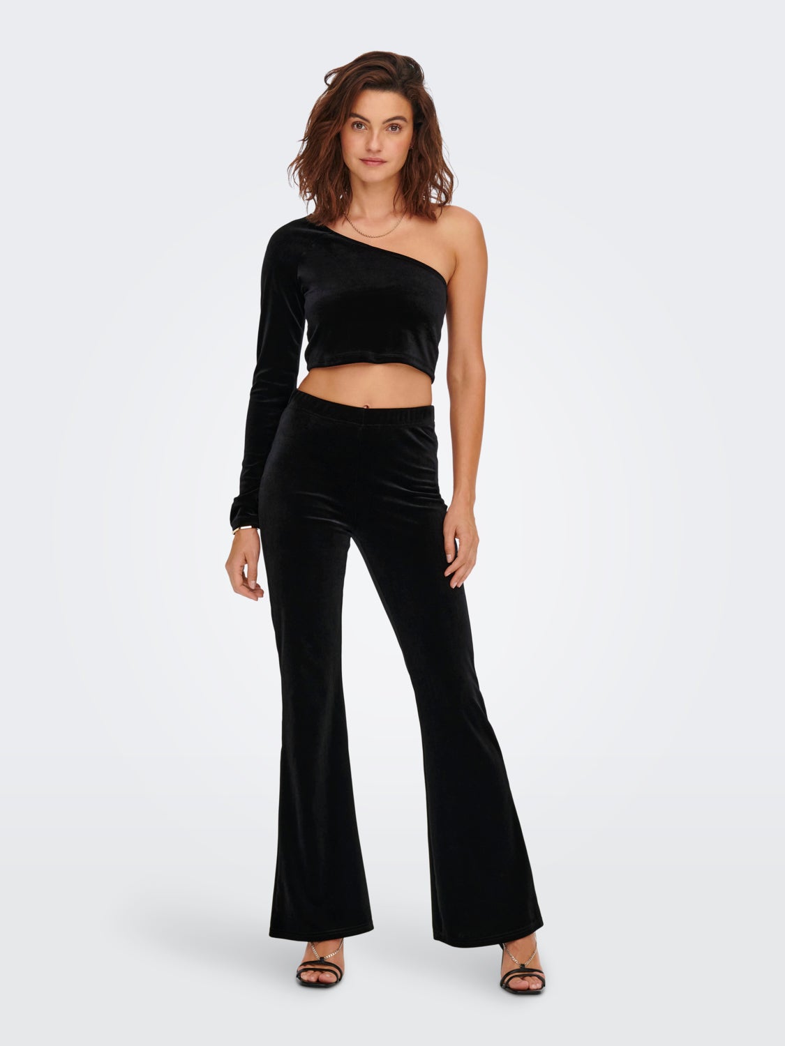 One shoulder Velvet Top