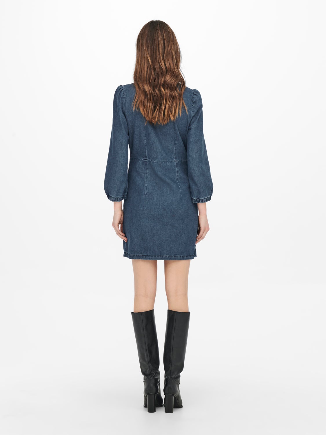 Puff sleeve Denim Dress