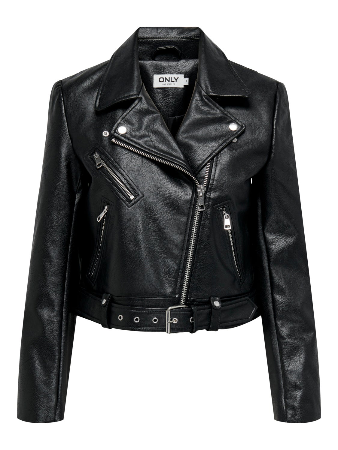 Faux leather biker jacket