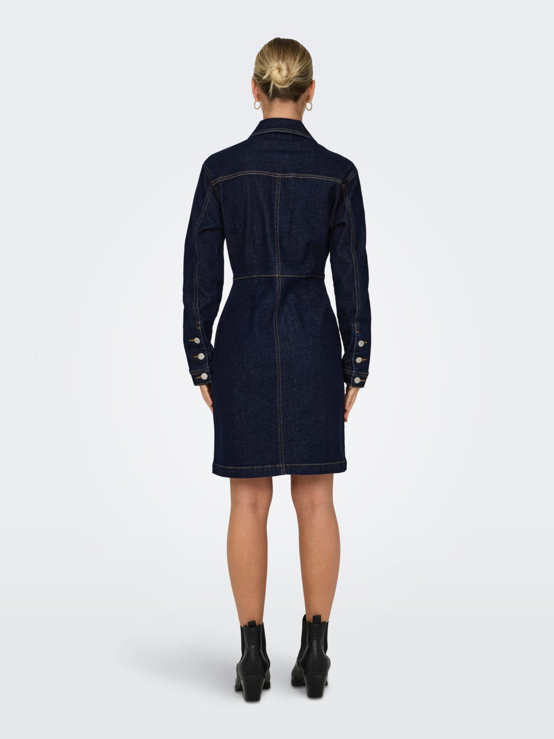 Denim shirt dress with buttons