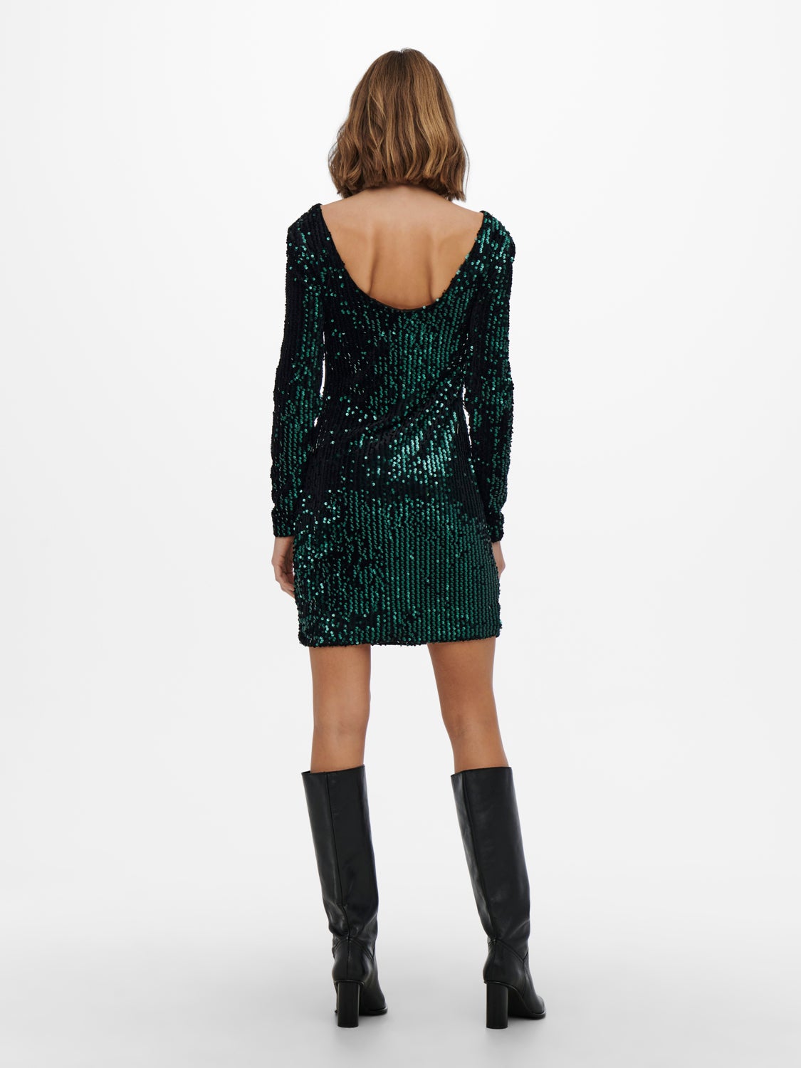Sequin Dress with Deep Back