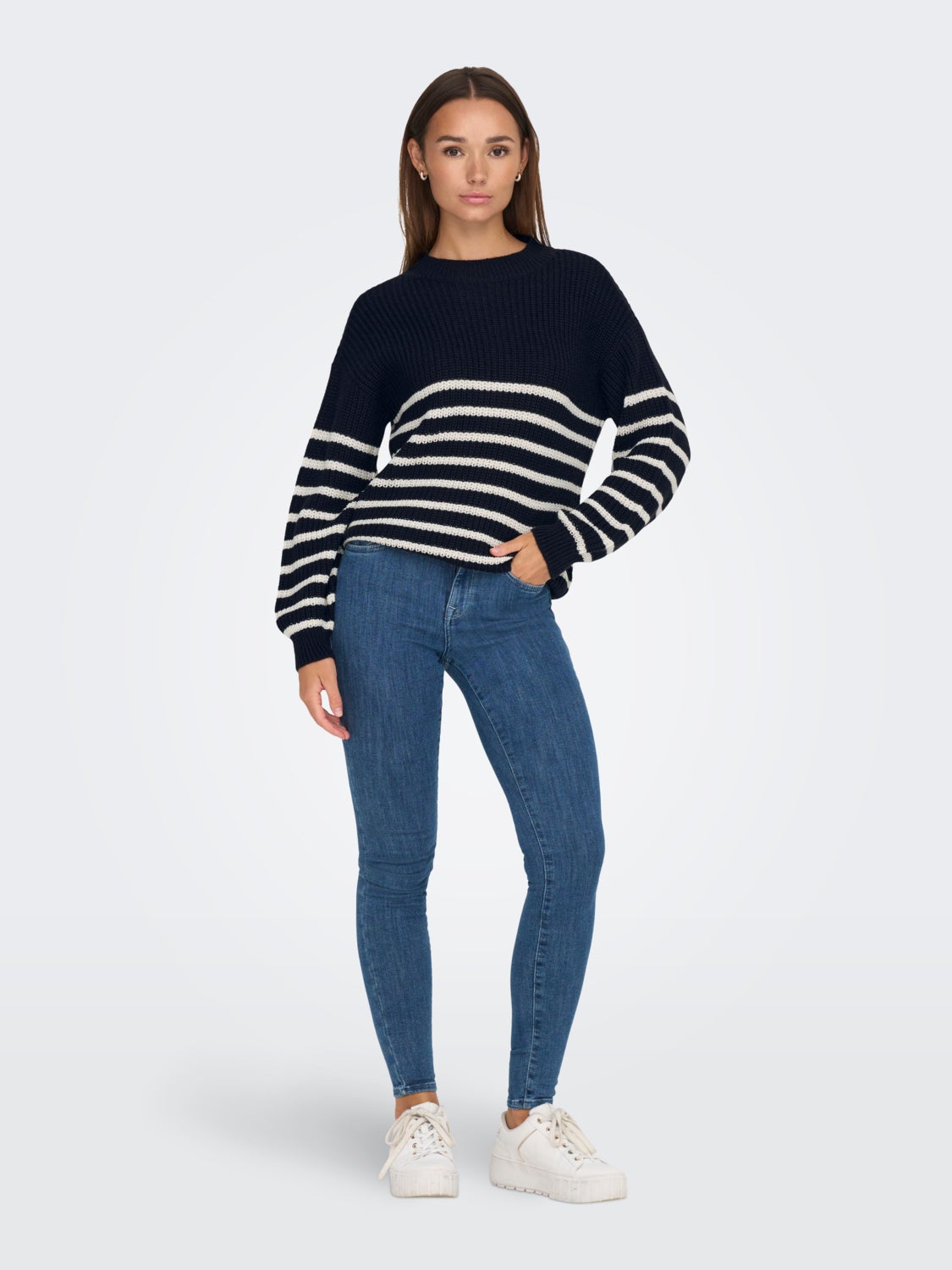 Striped knitted pullover