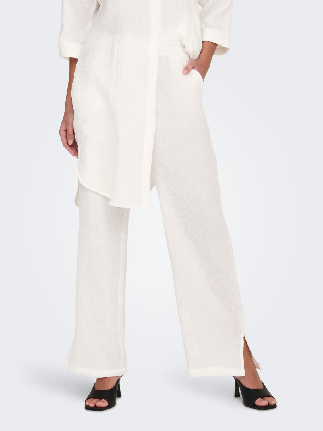 Wide Leg Slit Pants