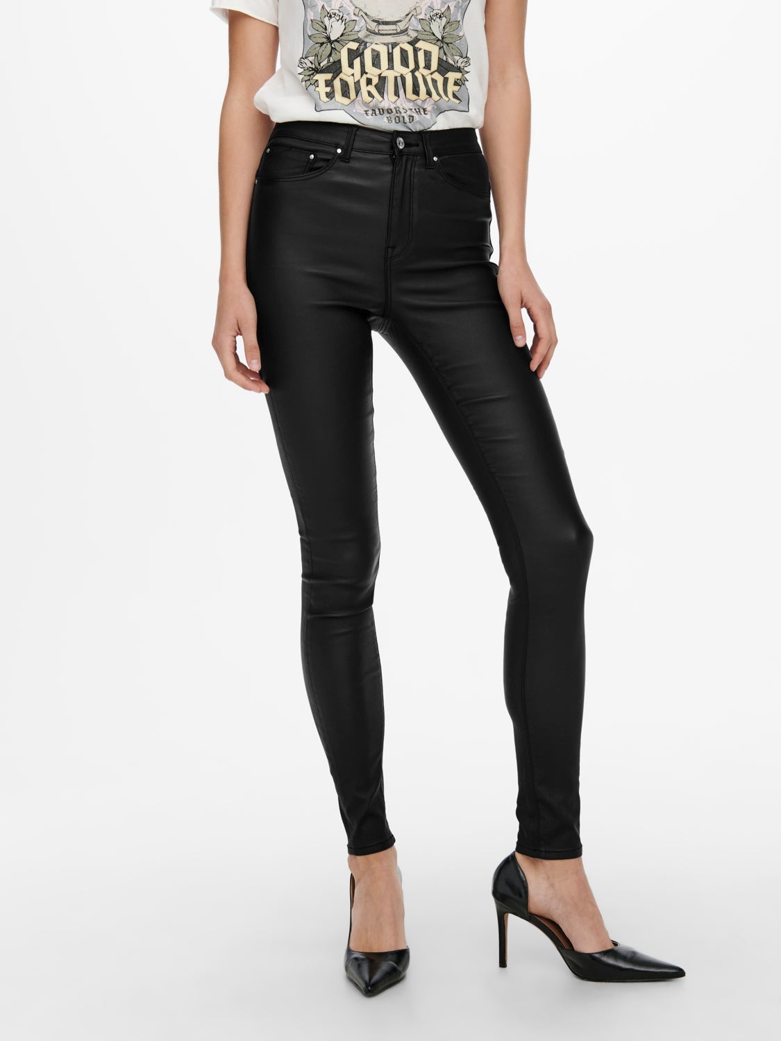 ONLPaola nya hw coated Skinny fit jeans